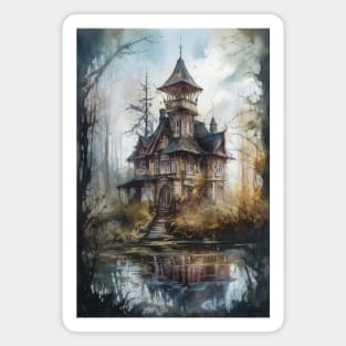 Gothic Futurism House in the Old Ancient Woods Magnet